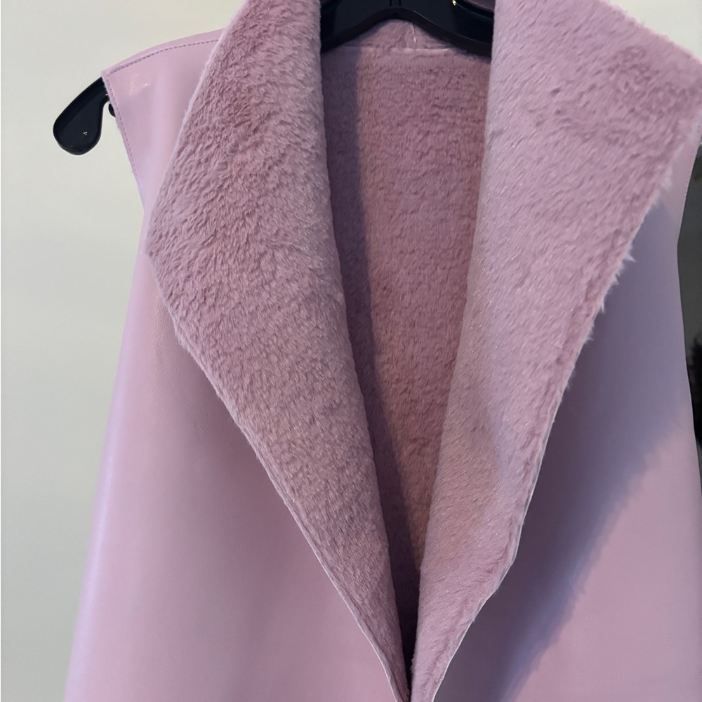 G by Giuliana Purple Vest with Plush Collar
